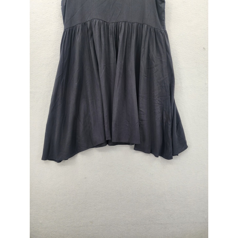 Forever‎ 21 Black Tie Shoulder Babydoll Mini Dress Womens Medium NWT Summer Boho - Picture 7 of 10